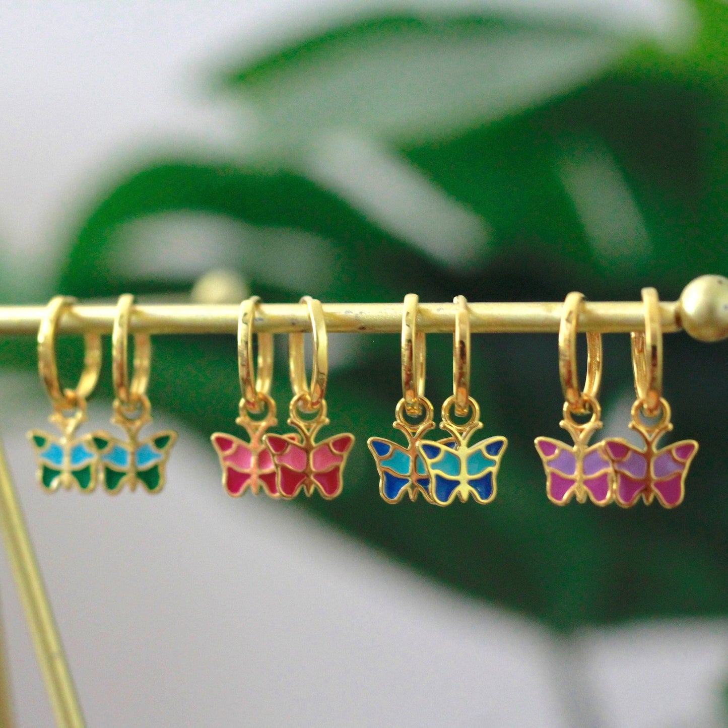 Butterfly Huggie Hoops
