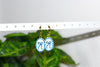 Coquette blue ribbon bow huggie hoop earring