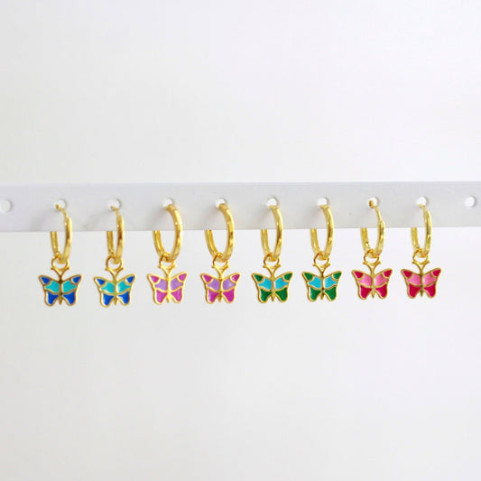 Butterfly Huggie Hoops