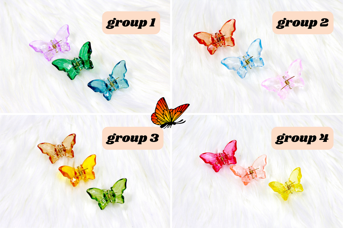 Crystal Butterfly Hair Clips