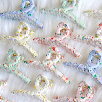 Chiffon Wrapped Hair Clips