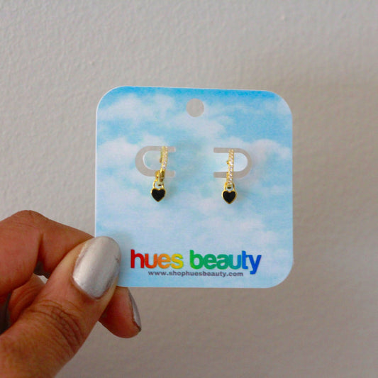 Heart Huggie Hoops