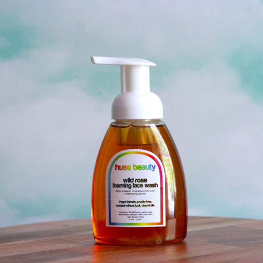 organic face wash, wild rose face wash, foaming face wash