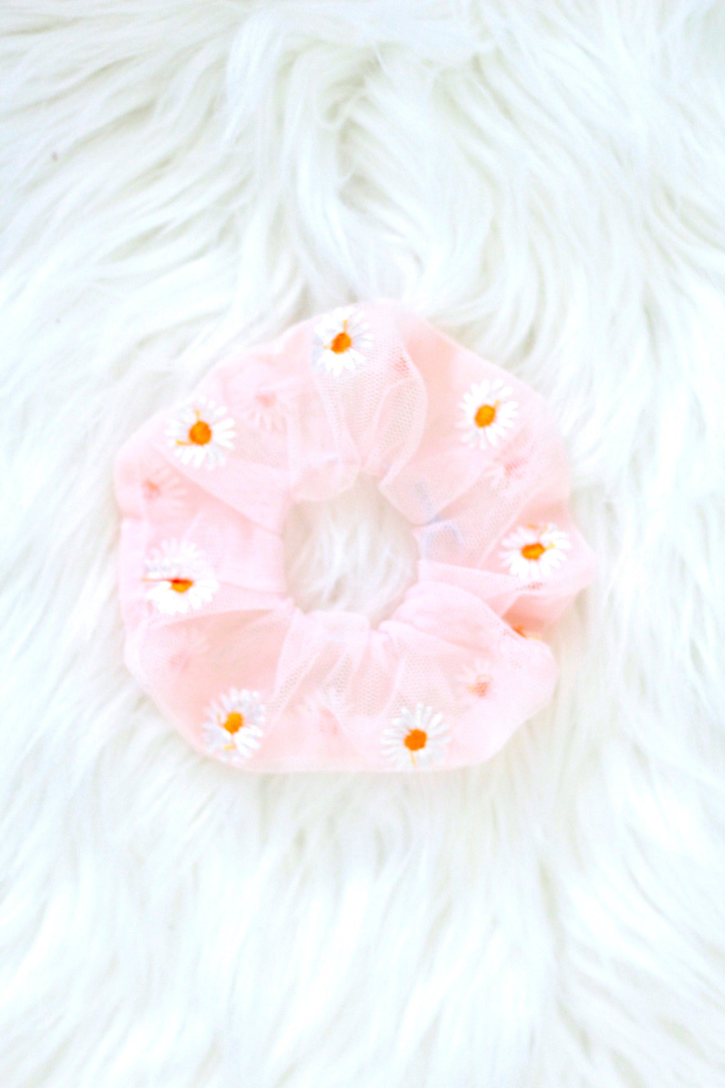 pink floral scrunchies, sheer scrunchies, tiktok trend accessories