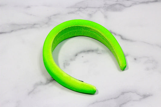 Electric Green Padded Headband in Velvet